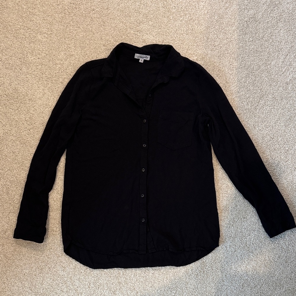 Women's Black Button Down Shirt